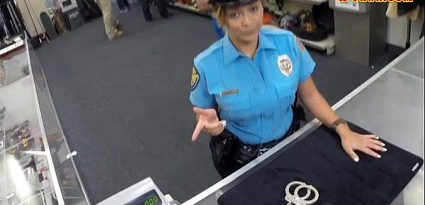  Busty latin police woman screwed hard